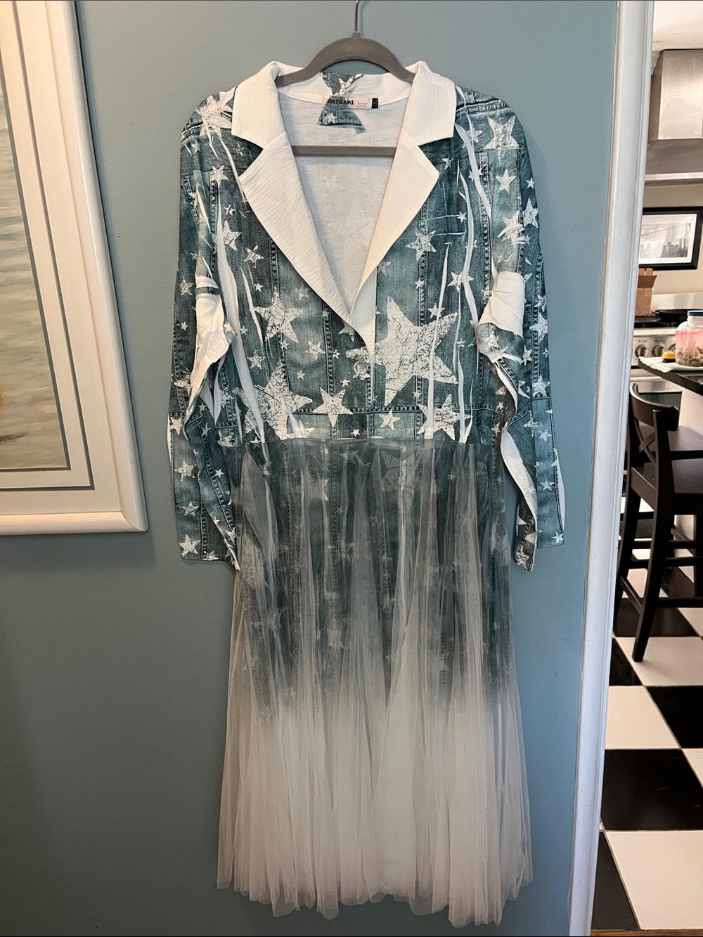 ORIGAMI Victorian Lace Star Print Cardigan Duster S-XXL